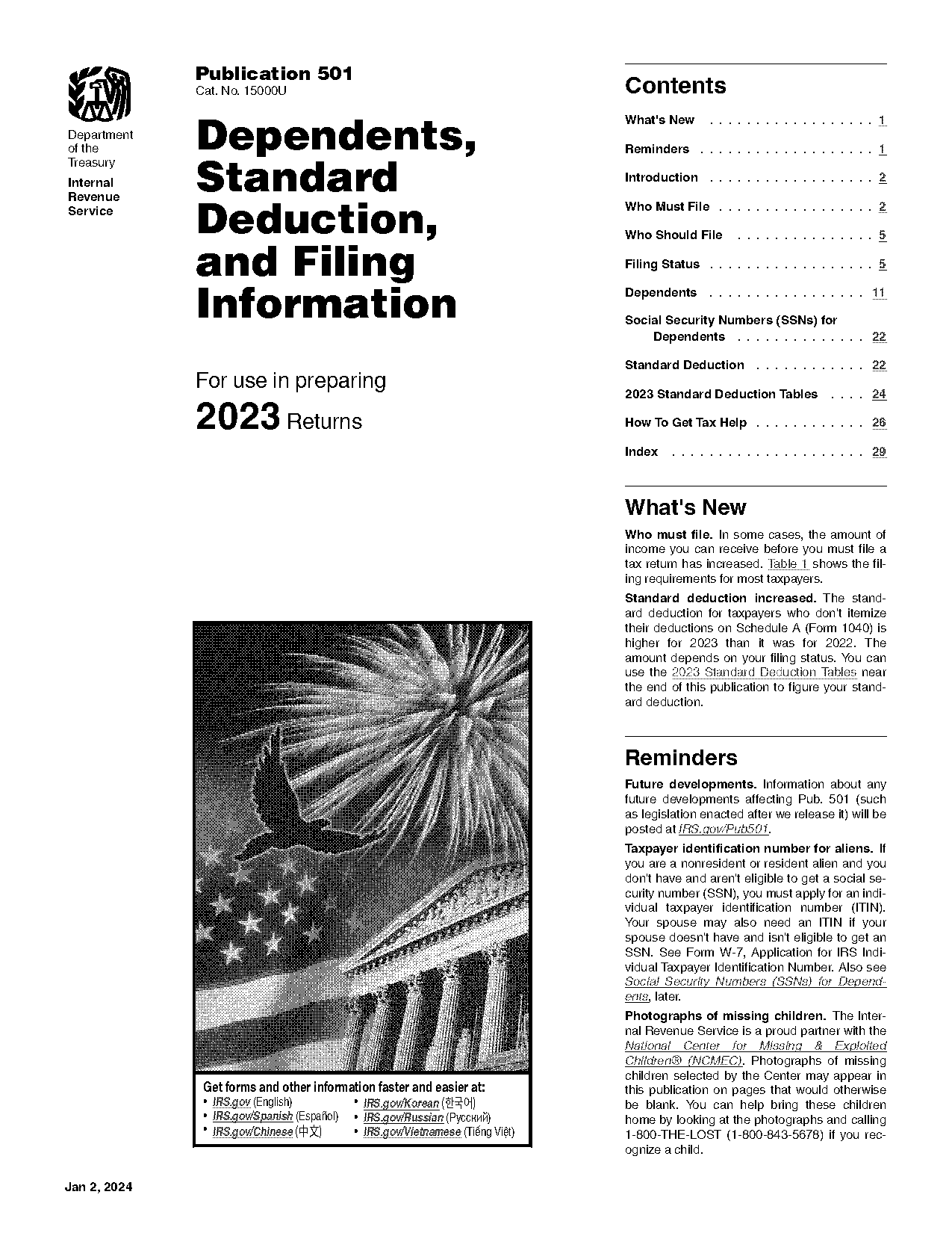 tax bill summary table